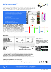 Thumbnail of document Data Sheet - Wireless Alert T Temperature Monitor with Email Alerts